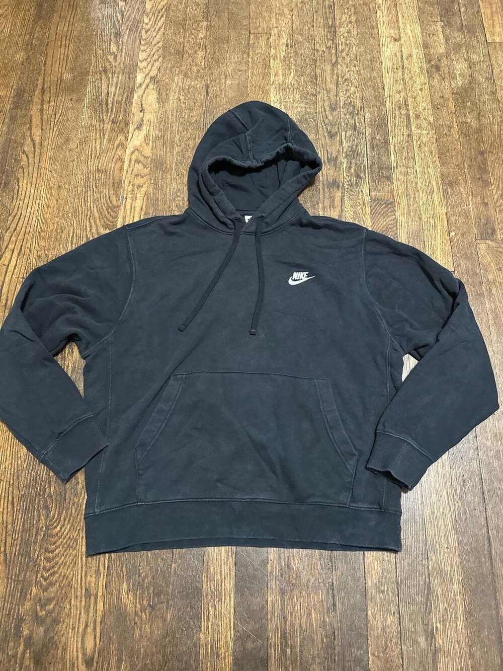 Women’s Nike Classic Embroidered Swoosh Black Hooded Pullover Sweatshirt Large